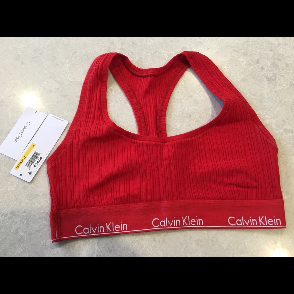 Red Calvin Klein Sports Bra NEVER USED